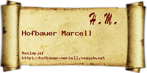 Hofbauer Marcell névjegykártya